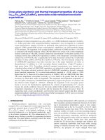 cross plane electronic and thermal transport properties of p type la0.67sr0.33mno3 lamno3 perovskite oxide metal semiconductor superlattices