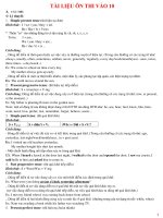 Tài liệu ôn thi vào lớp 10 tiếng anh tham khảo