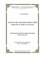 Luận án Tín dụng nhà nước đối với phát triển kinh tế các tỉnh Tây nguyên