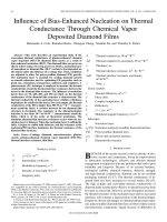 influence of bias enhanced nucleation on thermal conductance through chemical vapor deposited diamond films