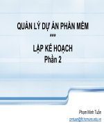 Quản lý dự án phần mềm Lập kế hoạch Phần 2