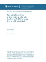 Các sản phẩm được chứng nhận và việc tuân thủ quy chế gỗ EU trong lĩnh vực đồ gỗ nội thất