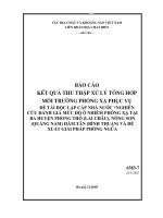 nghiên cứu đánh giá mức độ ô nhiễm phóng xạ tại ba huyện phong thổ (lai châu), nông sơn (quảng nam), hàm tân (bình thuận) và đề xuất biện pháp phòng ngừa - kết quả thu thập xử lý tổng hợp môi trường phóng xạ - phụ lục