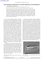 laser bending for high precision curvature adjustment of microcantilevers
