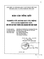 Nghiên cứu đánh giá tác động của luật khoáng sản đối với sự phát triển của ngành mỏ việt nam