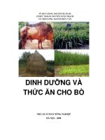 DINH DƯỠNG VÀ THỨC ĂN CHO BÒ