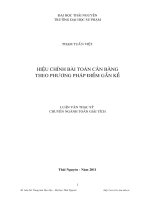 Hiệu chỉnh bài toán cân bằng theo phương pháp điểm gần kề
