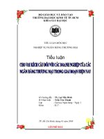 Tiểu luận môn học: Cho vay kích cầu đối với các doanh nghiệp của các ngân hàng thương mại trong giai đoạn hiện nay