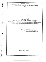 Chuyên đề quản trị tài chính doanh nghiệp