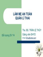 làm mẹ an toàn - quản lý thai