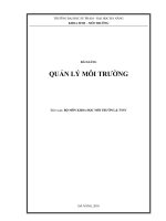 bài giảng quản lý môi trường