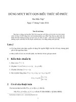 DÙNG MTCT RÚT GỌN BIỂU THỨC SỐ PHỨC