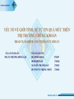 Tiểu luận: Yếu tố về giới tính, sự tự tin quá mức trên thị trường chứng khoán