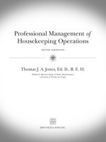 Professional Management of Housekeeping Operations