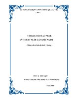 Tài liệu đào tạo nghề Kỹ thuật nuôi cá nước ngọt: Phần I - Sở NN&PTNT Quảng Trị