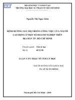 định hướng giá trị trong công việc của người lao động ở một số doanh nghiệp trên địa bàn tp. hồ chí minh
