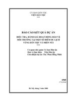 Điều tra, đánh giá hoạt động bảo vệ môi trường tại một số điểm du lịch vùng dân tộc và miền núi