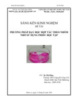 phương pháp dạy học hợp tác theo nhóm nhỏ sử dụng phiếu học tập