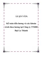 Kế toán tiền lương và các khoản trích theo lương tại công ty TNHH đại la thành