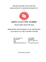 Định hướng chuyển dịch cơ cấu thị trường xuất khẩu của Việt Nam đến năm 2020