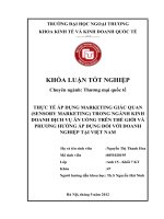 Thực tế áp dụng hoạt động Marketing giác quan (Sensory marketing) trong ngành kinh doanh dịch vụ ăn uống trên thế giới và phương hướng áp dụng cho các doanh nghiệp tại Việt Nam