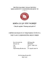 Chính sách quản lí nhập khẩu ô tô của Việt Nam và định hướng hoàn thiện