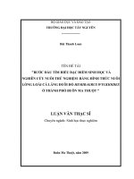 bước đầu tìm hiểu đặc điểm sinh học và nghiên cứu nuôi thí nghiệm bằng hình thức nuôi lồng cá lăng