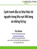 Cạnh tranh đầu tư khai thác tài nguyên trong khu vực Mê kông và những hệ lụy