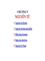 lý thuyết chương Vật lí nguyên tử