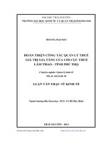 Hoàn thiện công tác quản lý thuế giá trị gia tăng của chi cục thuế Lâm Thao, tỉnh Phú Thọ