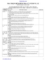 ma trận đề kiểm tra cả năm vật lí 12