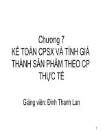 kế toán tài chính phần tính giá thành sản phẩm
