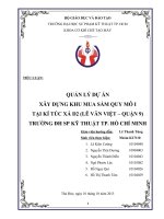 Quản lý dự án: Xây dựng trung tâm mua sắm quy mô 1 tại KTX trường ĐH SP Kỹ thuật TP.HCM