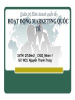 Thuyết trình quản trị kinh doanh quốc tế hoạt động marketing quốc tế