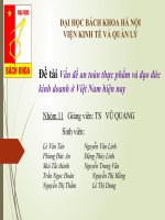 vệ sinh an toàn thực phẩm và đạo đức kinh doanh