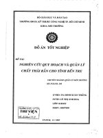 Nghiên cứu quy hoạch và quản lý chất thải rắn cho tỉnh bến tre