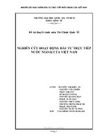 Tiểu luận tài chính quốc tế nghiên cứu hoạt động đầu tư trực tiếp nước ngoài của việt nam