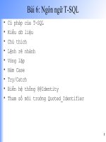 Bài 6 giới thiệu ngôn ngữ t SQL