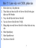 Bài 15 làm việc với CSDL phân tán