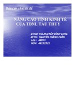 nâng cao tính kinh tế của thiết bị năng lượng tàu thuỷ
