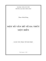 luận văn thạc sỹ Một số vấn đề về đa thức một biến