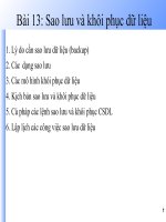 Bài 13 sao lưu và khôi phục dữ liệu
