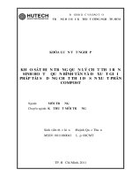 khảo sát hiện trạng quản lý chất thải rắn sinh hoạt ở quận bình tân và đề xuất giải pháp tái sử dụng chất thải sinh hoạt để sản xuất phân compost