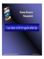 Lựa chọn và bố trí nguồn nhân lực