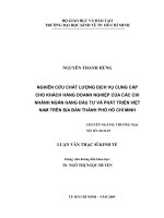 Báo cáo, luận văn, tiểu luận Nghiên cứu chất lượng dịch vụ quảng cáo cho khách hàng doanh nghiệp của các chi nhánh ngân hàng đầu tư và phát triển việt nam trên địa bàn TP HCM