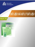 bài giảng cơ sở dữ liệu và xử lý dữ liệu trong excel