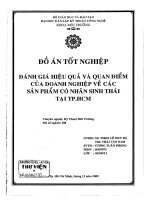 đánh giá hiệu quả và quan điểm của doanh nghiệp về các sản phẩm có nhãn sinh thái tại tp.hcm