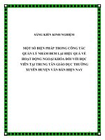 Một số biện pháp trong công tác quản lý nhằm đem lại hiệu quả về hoạt động ngoại khóa đối với học viên tại Trung tân Giáo dục thường xuyên huyện Văn Bàn hiện nay