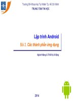 Bài 2   các thành phần ứng dụng android