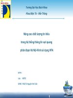 nâng cao chất lượng tín hiệu trong hệ thống thông tin sợi quang phân đoạn từ hà nội - vinh sử dụng hfa